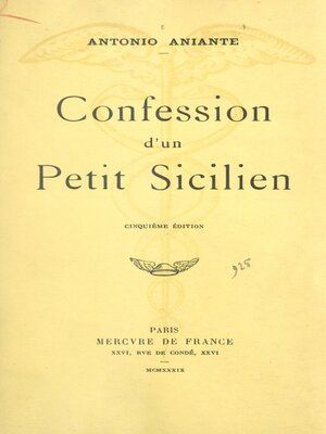 cover image of Confession d'un petit Sicilien